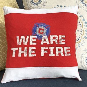 Chicago Fire MLS Soccer Handmade vintage T shirt 16 x 16 throw pillow cover only